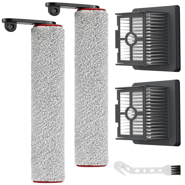 Bürstenrolle Filter Zubehör Kompatibel mit Dreame H12 Pro Trockensauger, 2 Bürstenrolle + 2 Filter +