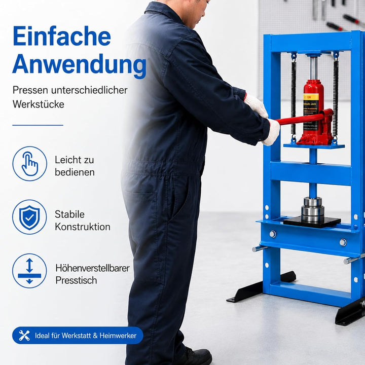 BITUXX Hydraulische Werkstattpresse 6T Presse Werkstatt Hydraulikpresse Rahmenpresse Dornpresse Tonn