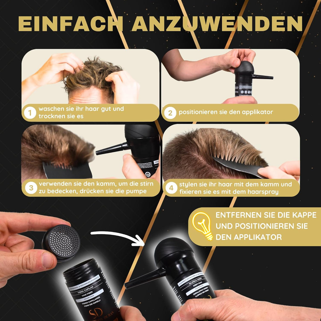 SALVATHOR DURAN Streuhaar zur Haarverdichtung - Schütthaar zur vollem Haar in Sekunden - Haar Puder