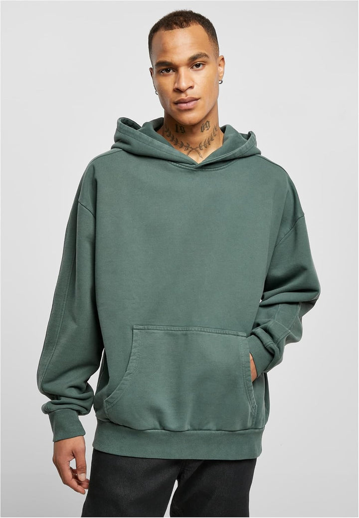Urban Classics Herren Kapuzenpullover Heavy Terry Garment Dye Hoody, Männer Sweatshirt in Oversized