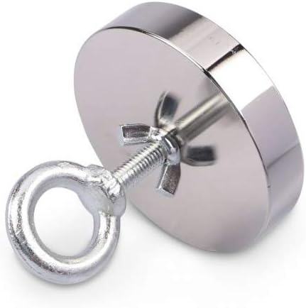 Bergemagnet Neodym mit Bohrung und Schrauböse (magnets4you) - superstarker Magnet für Magnetfischen/