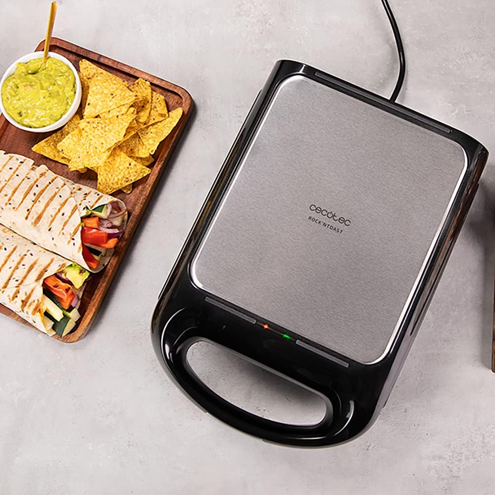 Cecotec Sandwichmaker Rock´nToast Family 3in1. Für 4 Sandwiches in Edelstahlausführung, 1500 W Leist