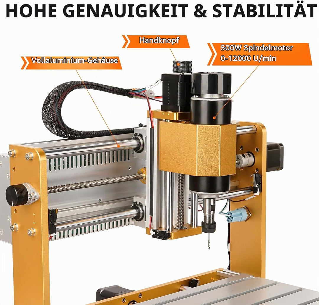 ANNOYTOOLS CNC-Fräsmaschine All-Metal 3018 2.0 PRO+ mit 500W-Spindel, Endschaltern und Not-Aus, 300