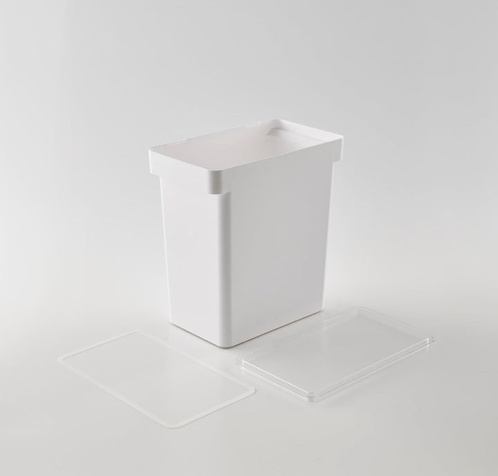 YAMAZAKI 5617 TOWER Behälter für Tierfutter mit Messbecher 25L, Trockenfutter: ca. 12kg, weiss, Poly