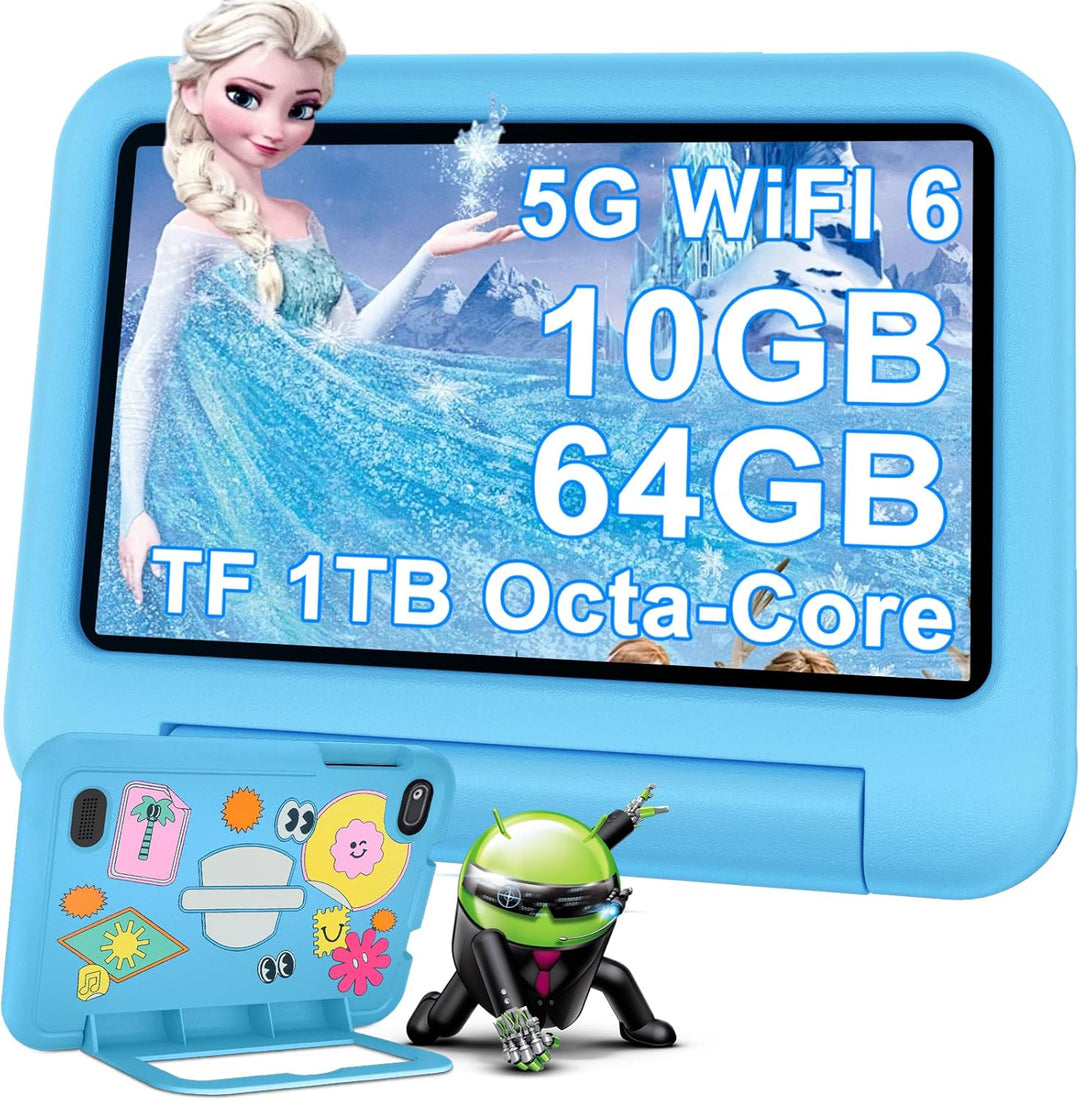 DEERTiME 2025 Neueste Tablet Android 14 OS, 10GB(4+6) RAM+64GB ROM/TF 1TB, WLAN 6, 5G+2.4G WLAN, 8-C