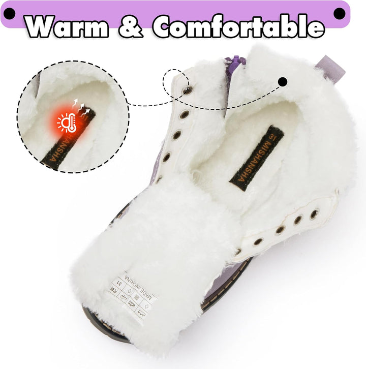 Mishansha Winterschuhe Kinder Warme Stiefeletten Gefüttert Winterstiefel Jungen Mädchen Schneestiefe