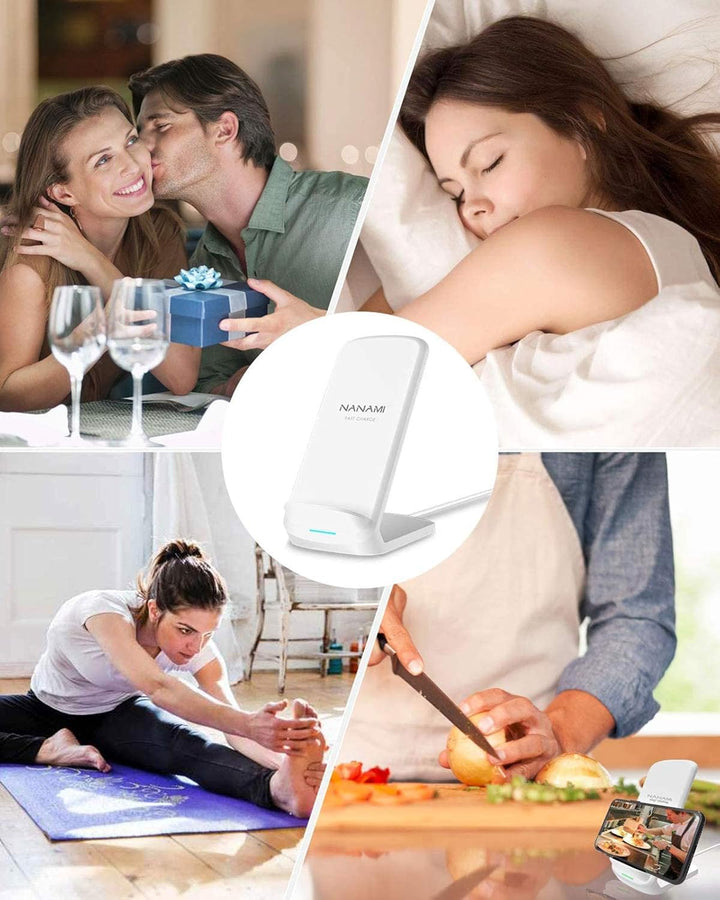 NANAMI Fast Wireless Charger, Handy-induktionsladegeräte (mit USB ladegerät Quick Charge 3.0 Adapter