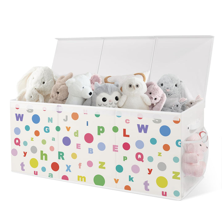 Spielzeugkiste Aufbewahrungsbox mit Deckel Kinder 96 x 32 x 40 cm, Faltbare und Platzsparend für Kin