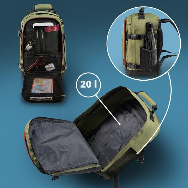 Cabin Max Handgepäck Rucksack 40x20x25 für Ryanair Reiserucksack für Flugzeug Unter Sitzplatz - Trav