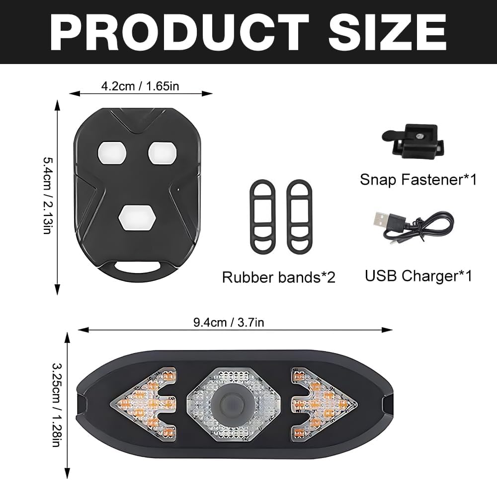 Blinker E Scooter, IPX4 USB Wiederaufladbar E Scooter Blinker mit Funkfernbedienung & Automatische B