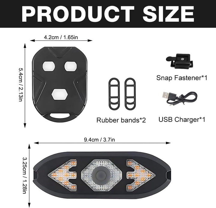 Blinker E Scooter, IPX4 USB Wiederaufladbar E Scooter Blinker mit Funkfernbedienung & Automatische B