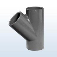 PVC-T-Stück 45°, 3x Klebemuffe, 63 mm, 63 mm