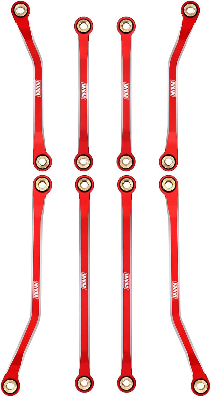 INJORA Hohe Clearance Links CNC Aluminium Link für 1/18 TRX4M Upgrade RC Crawler, Rot, Rot