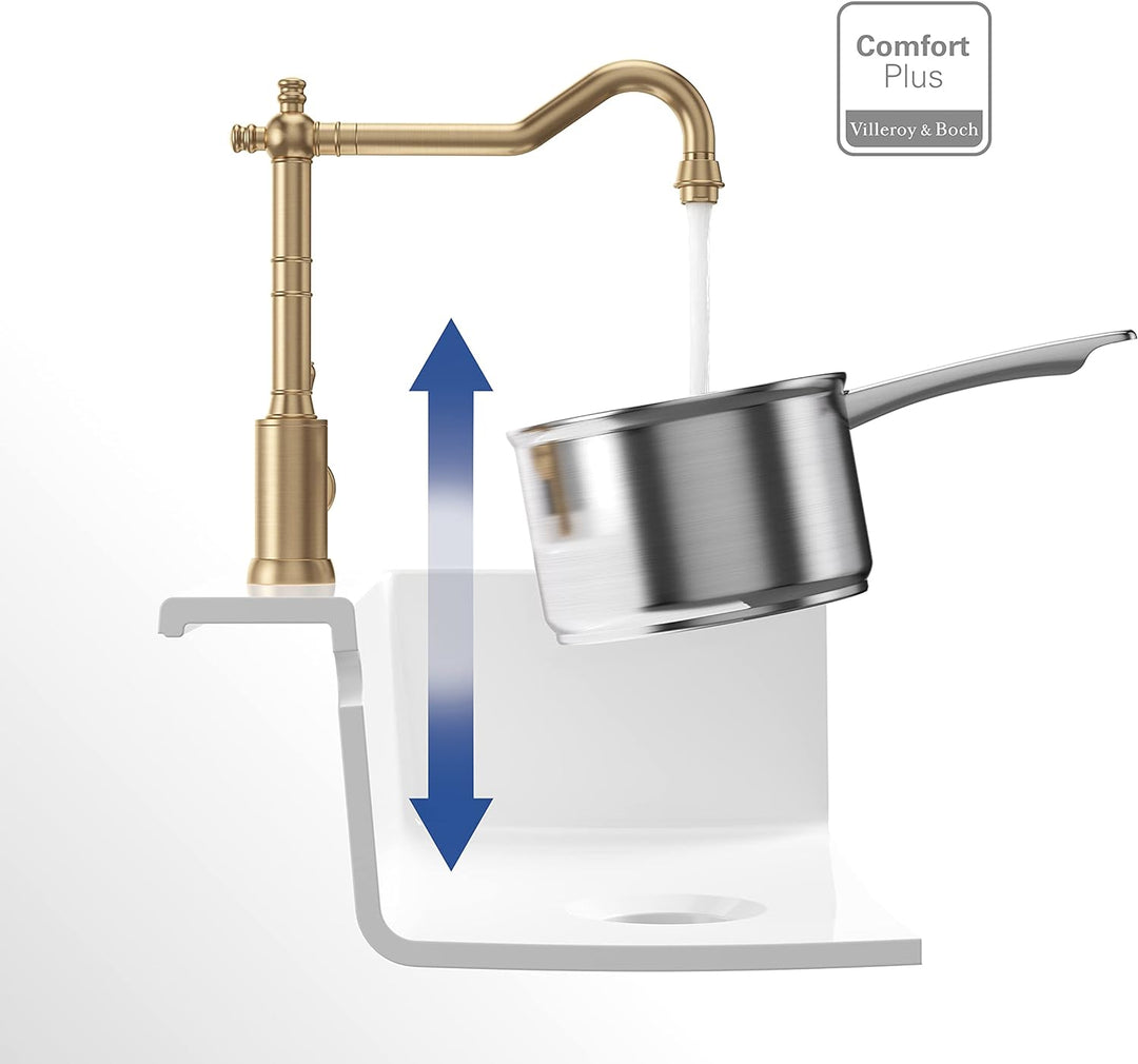 Villeroy &amp; Boch Avia 2.0 | Hochdruck | Einhand-Küchenarmatur | Gold | 92400003 Gold Hochdruck Festau