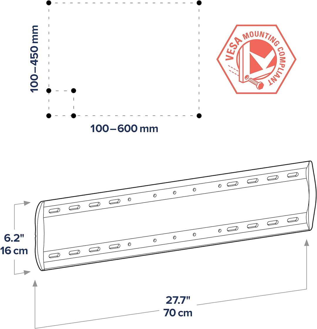 ERGOTRON WM starre Wandhalterung Fuer mittelgrosse Displays ab 81,3cm 32Zoll max.79 kg VESA horizont