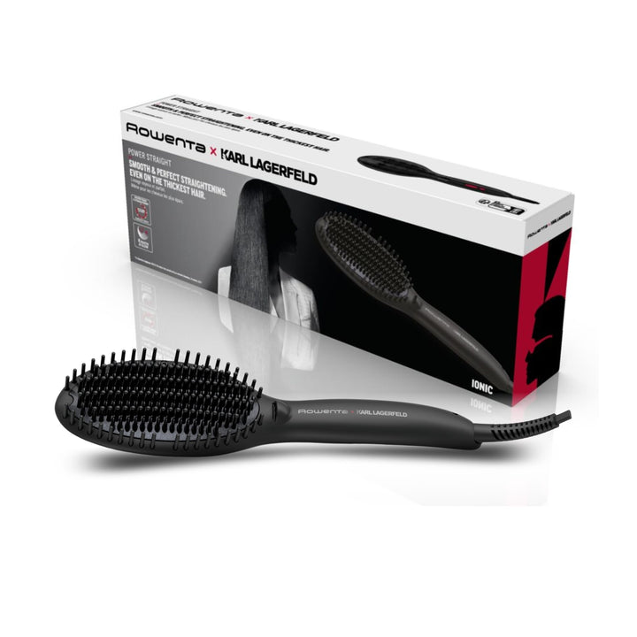 Rowenta x Karl Lagerfeld CF582L Glättbürste | für alle Haartypen | einfaches und schnelles Glätten |