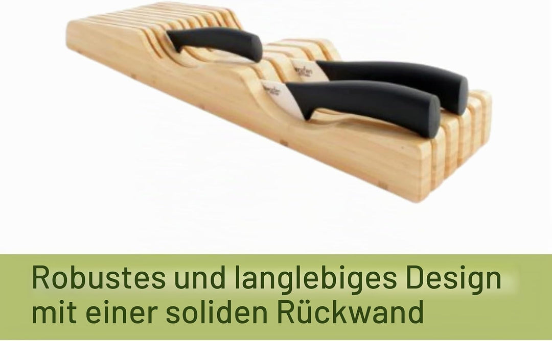 Shenzhen Knives Grosser Schubladen-Messerblock: 11 Slot (hält 10-12 Messer) Leerer Bambusholz-Messer