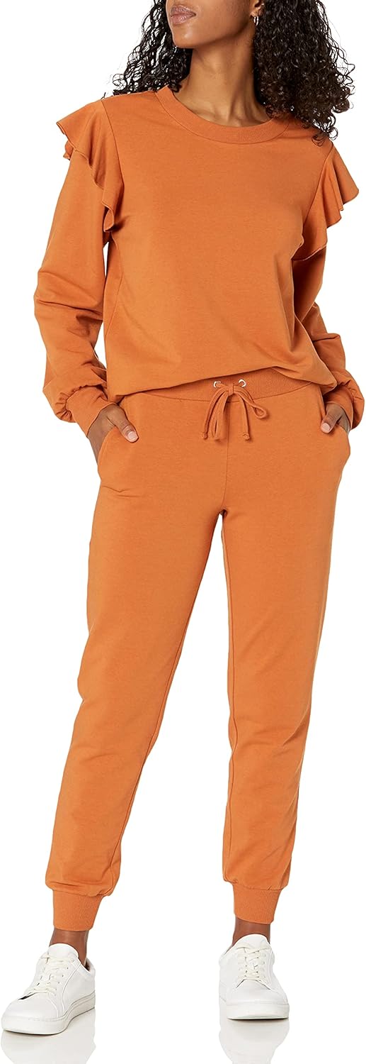 The Drop Damen Sweatpants Grace Jogginghose, Extra-weich, Stretch, Rippenbündchen S Adobe, S Adobe