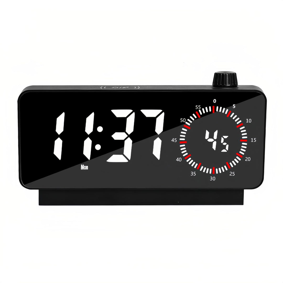 Wecker mit LED Grossdisplay Temperatur Timer Wochentag Sekundenanzeige 3 Helligkeitsstufen Snooze Fu