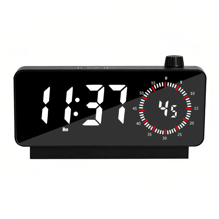 Wecker mit LED Grossdisplay Temperatur Timer Wochentag Sekundenanzeige 3 Helligkeitsstufen Snooze Fu