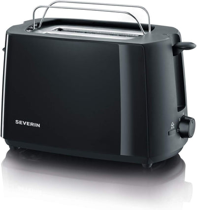 SEVERIN Wasserkocher, 1,5 L, ca. 2.200 W, WK 3498, Schwarz & 2287-000 Automatik-Toaster, Inkl. Brötc