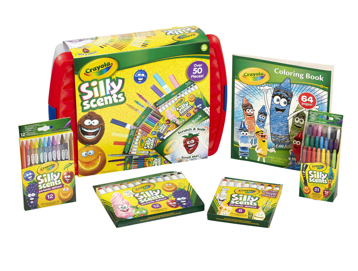 CRAYOLA Silly Scents Maldose – über 50 Duftstifte, Marker und Bleistifte (inkl. einem 64-seitigen Ma
