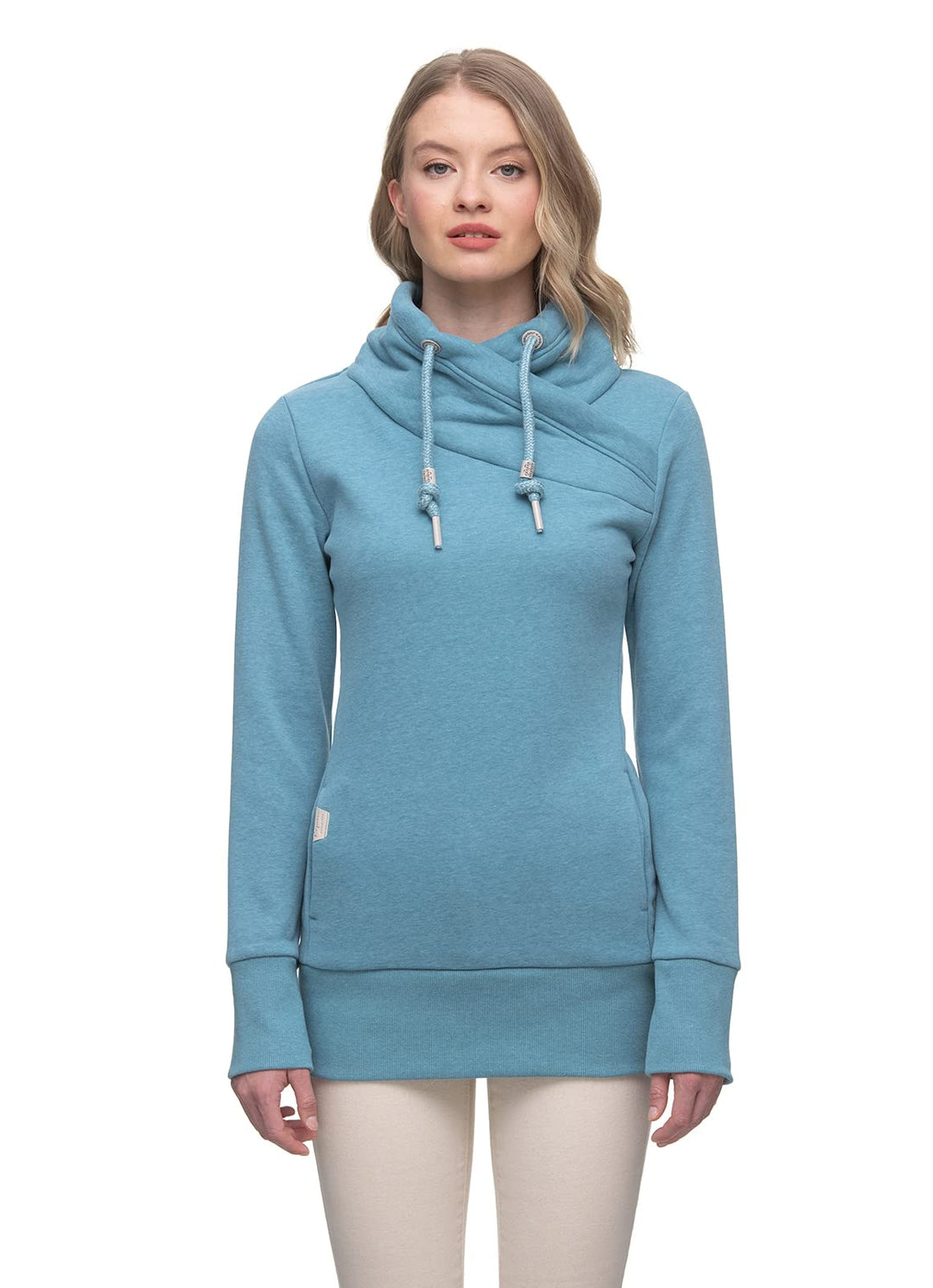 Ragwear NESKA Damen Frauen Kapuzenpulli,Kapuzenpullover,Hoodie,Stehkragen,warm,Seitentaschen M Aqua