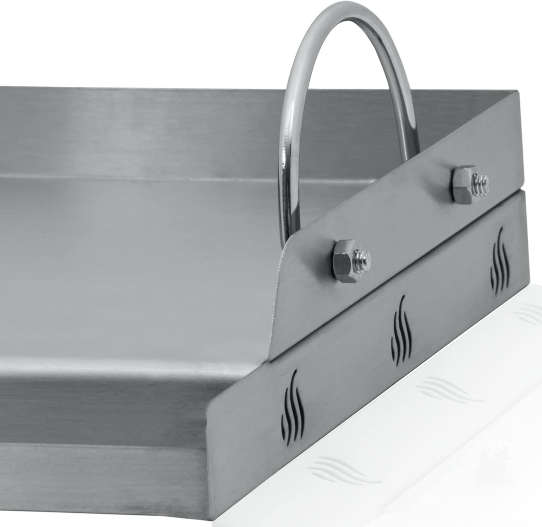 BBQ-Toro Edelstahl Grillplatte | 51 x 32 cm | BBQ Plancha passend für Weber Grill | rechteckig, univ