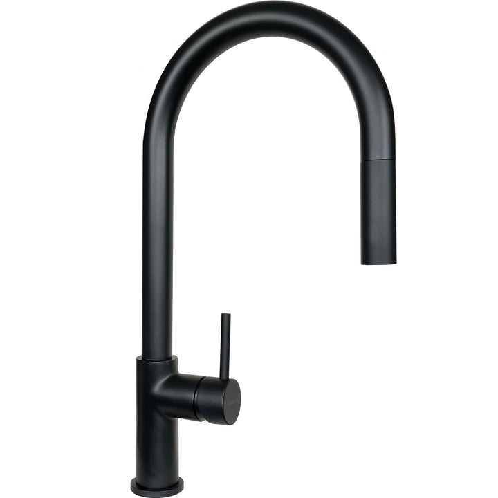 SCHOCK | Einhebelmischer Aquarain mit hohem gebogenen Wasserhahn mit ausziehbarer Handbrause mit Dop