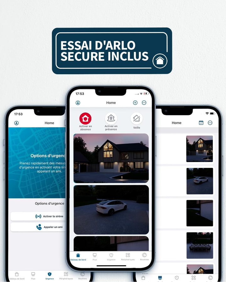 Arlo Ultra 2 Überwachungskamera Aussen WLAN, Kabellos, 3er Set, 4K UHD Qualitätsprodukt, 180° Sichtf