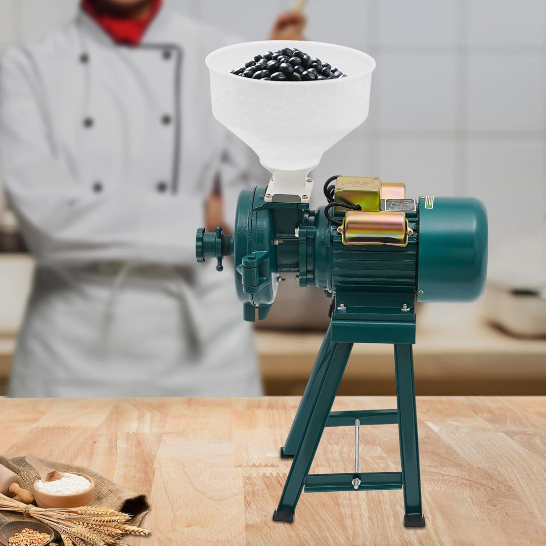 2200W Elektrisch Getreidemühle Kornmühle, Schrotmühle Zerkleinerer Grain Mill mit Trichter, Elektris