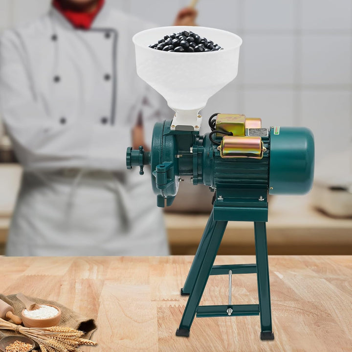 2200W Elektrisch Getreidemühle Kornmühle, Schrotmühle Zerkleinerer Grain Mill mit Trichter, Elektris