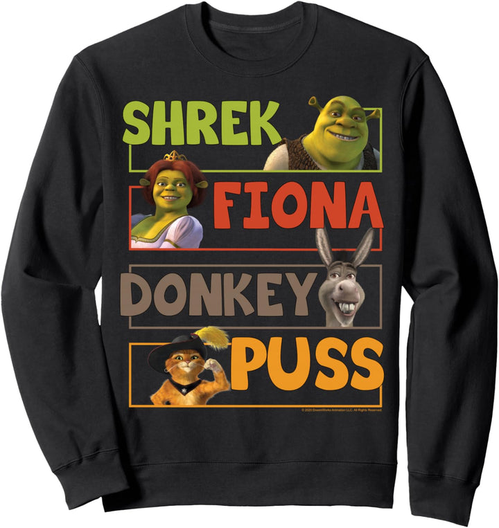 Shrek Group Shot Character Stack Sweatshirt