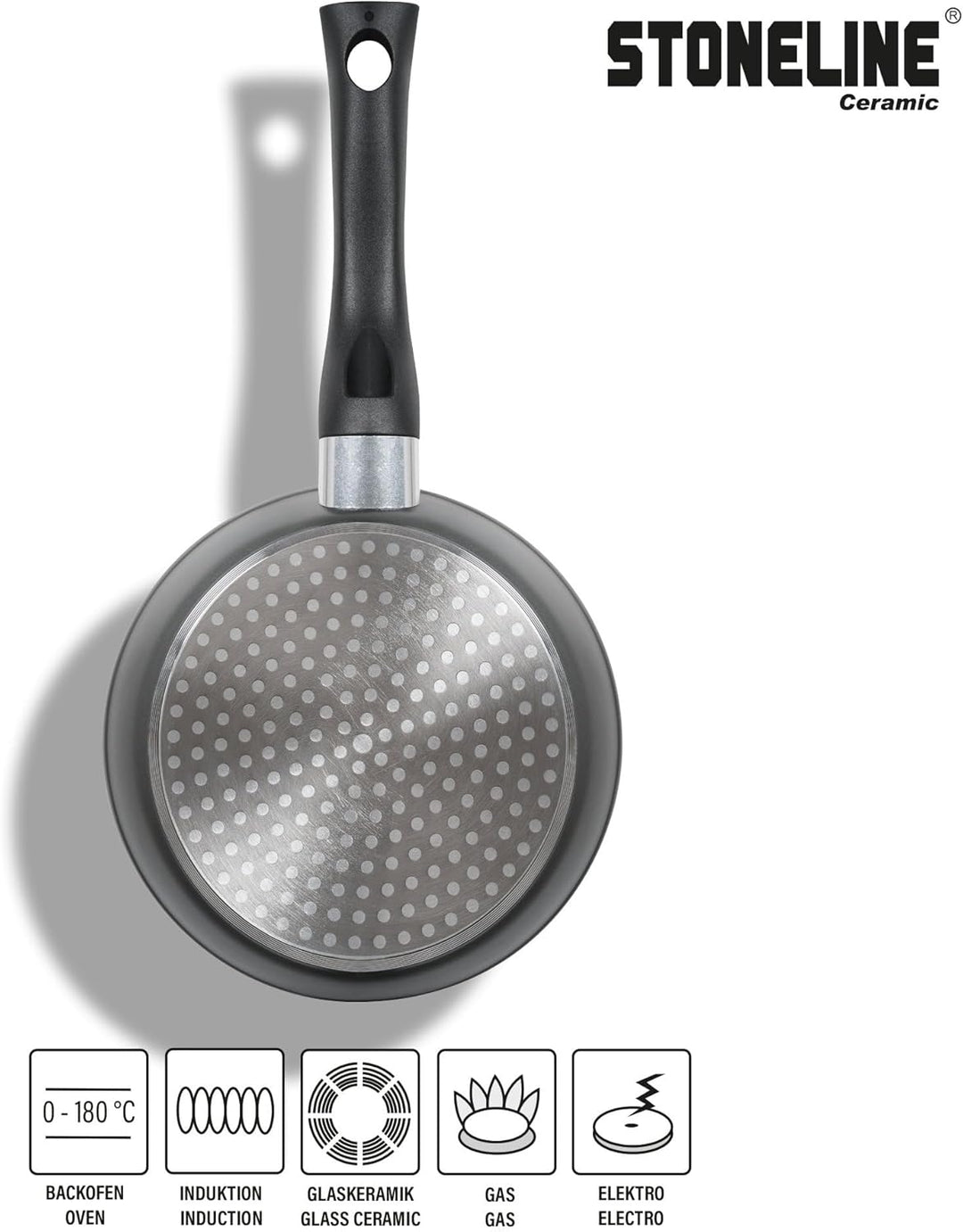 STONELINE Ceramic Bratpfanne 16 cm Keramikpfanne Induktion Antihaft Pfanne Keramikbeschichtung mit e