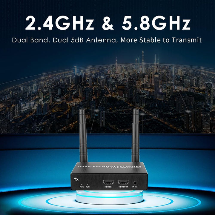 EXVIST 100M 1080P 60FPS Kabelloser HDMI Extender, nur 1x Empfänger, bis zu 328 Fuss, IR-Unterstützun