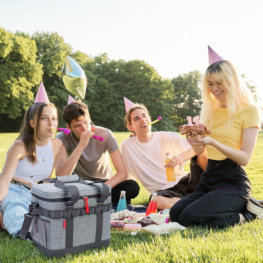 Kühltasche 20L, 12h Kühlung, Gross Faltbar Picknicktasche, Kühlbox Tragbare Isoliertasche für Auto &