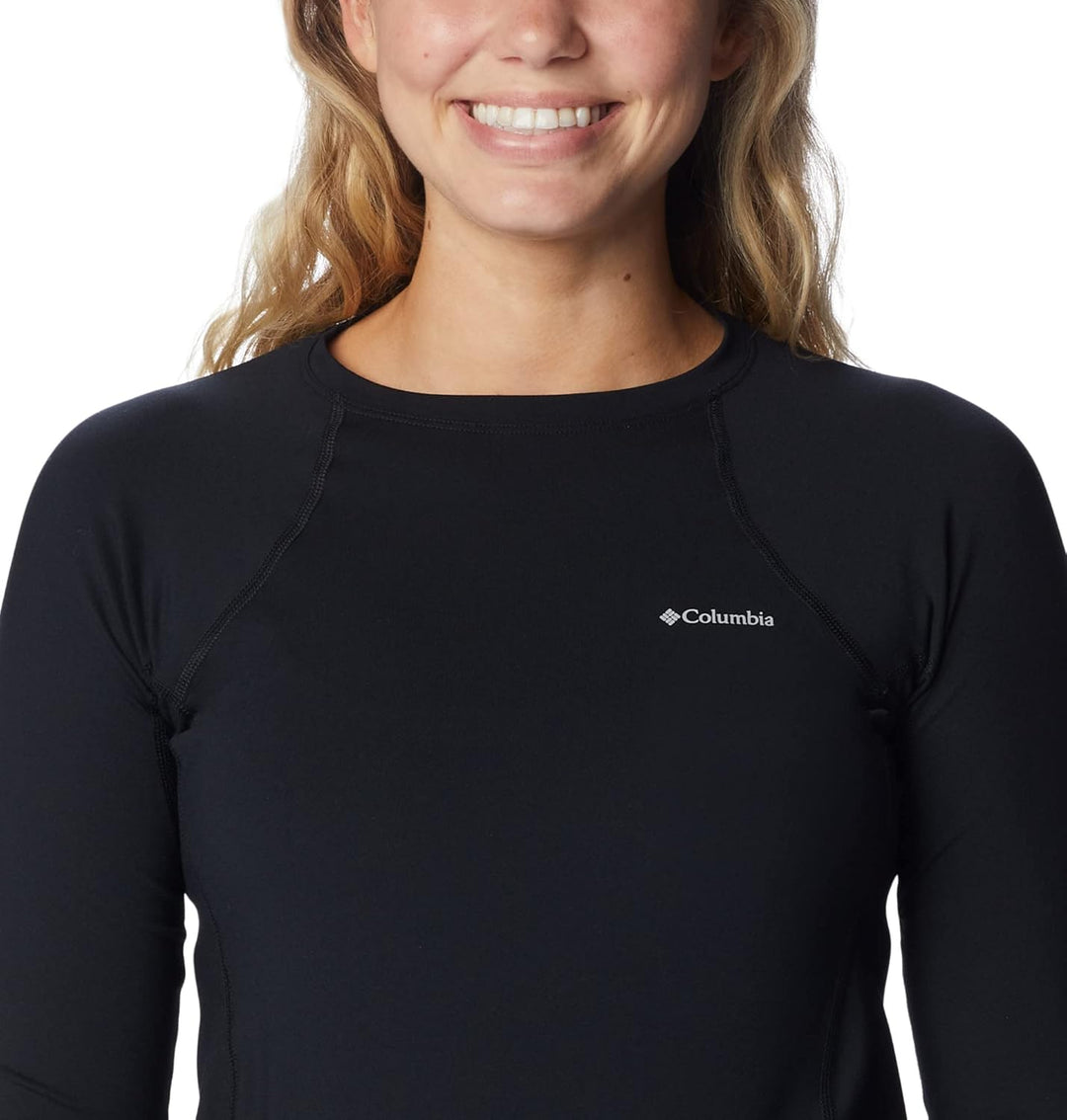Columbia Baselayer für Damen, Midweight Stretch Long Sleeve Top, Polyester, 1639021 XS Black (New Co