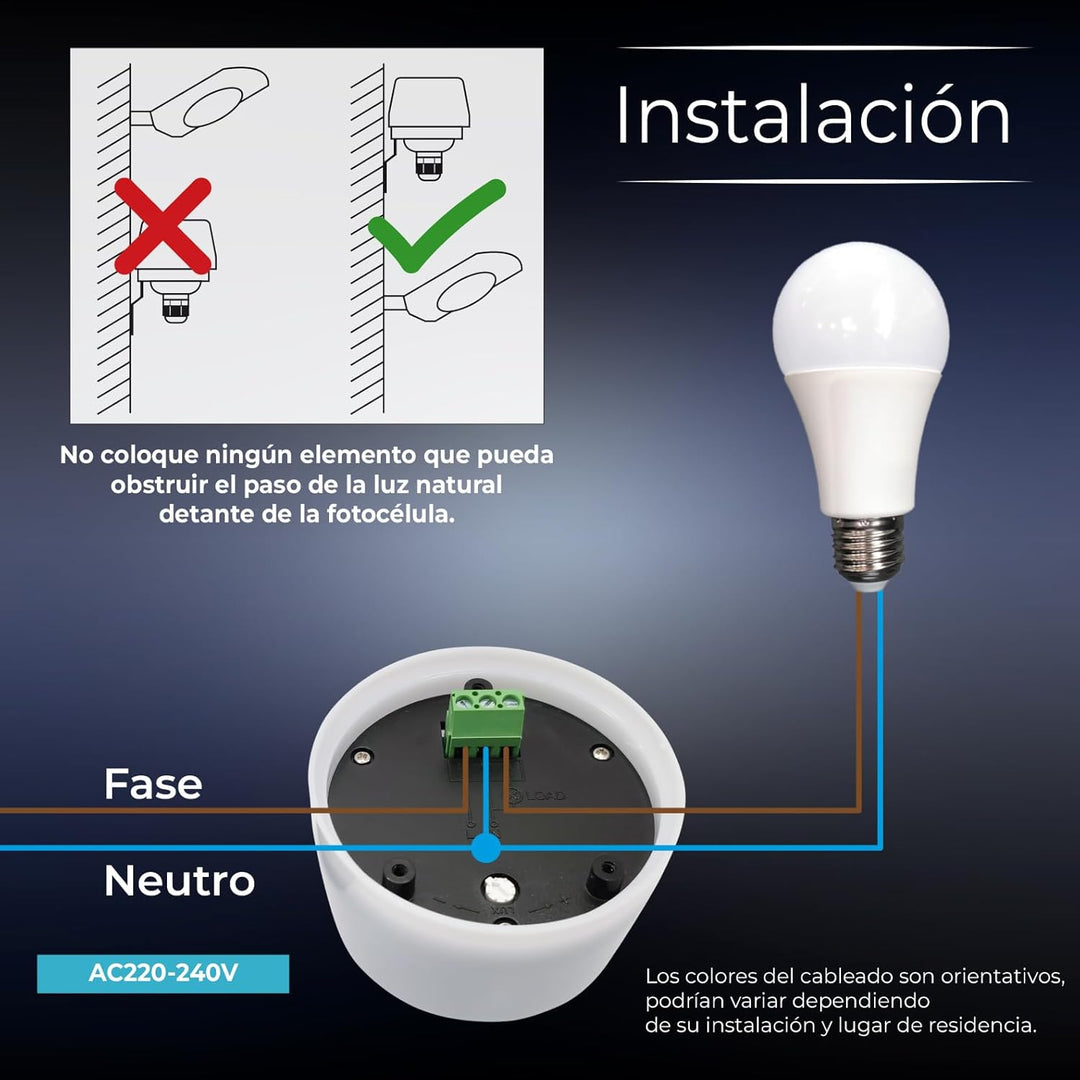 LED ATOMANT Packung mit 5 Dämmerungsmelder für den Aussenbereich, Fotozelle, photoelektrischer Senso