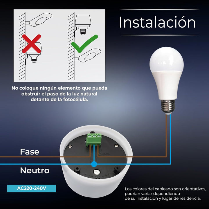 LED ATOMANT Packung mit 5 Dämmerungsmelder für den Aussenbereich, Fotozelle, photoelektrischer Senso