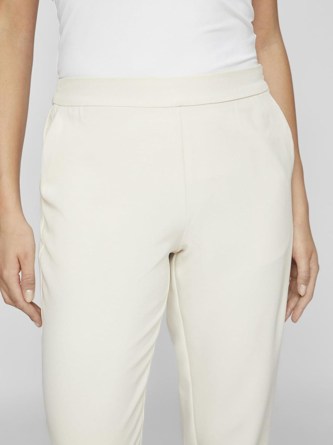 Vila Female Cropped Hose VICARRIE Mid-Rise 38 Birch, 38 Birch