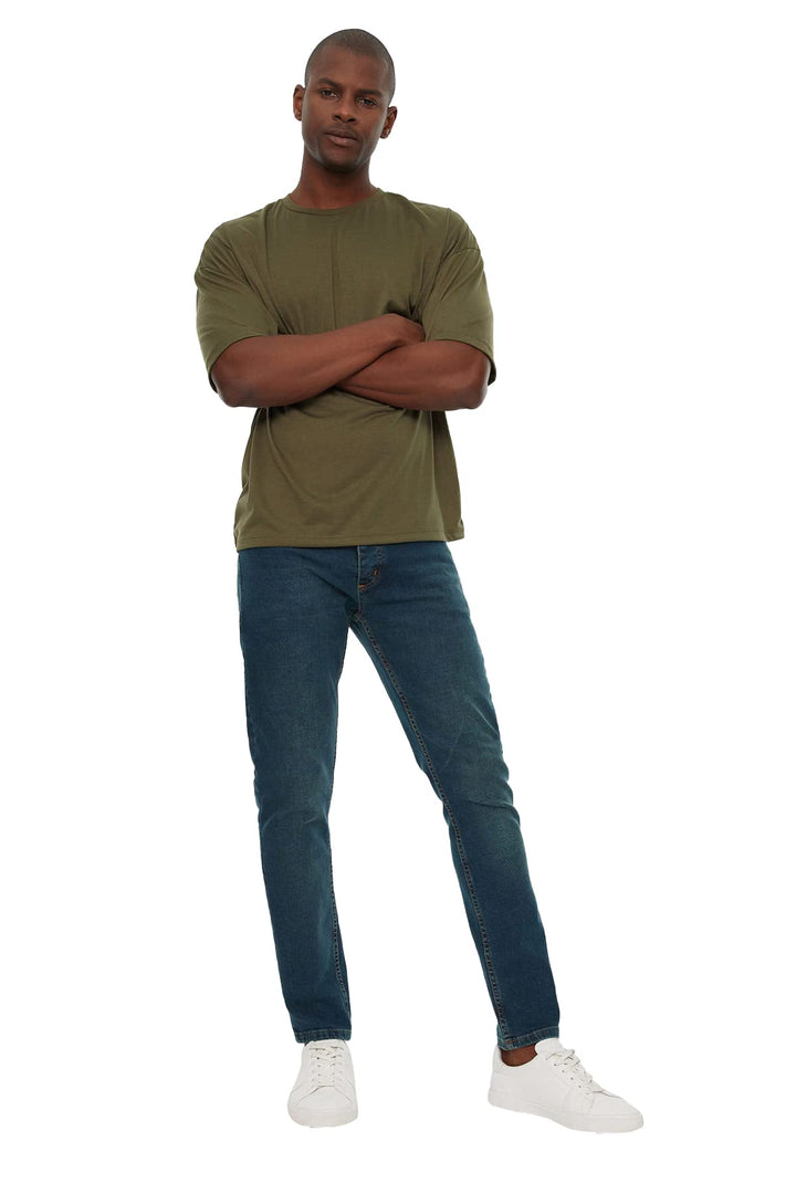 TRENDYOL Herren Indigo Männliche Dünne Jeans 33 Indigo, 33 Indigo