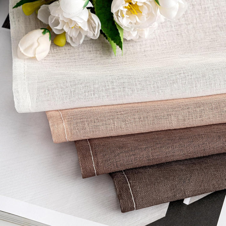 Woaboy 2er Set Voile Vorhang Zweifarbiger Vorhang mit Ösen Transparente Gardine Ösenschal Dekoschal