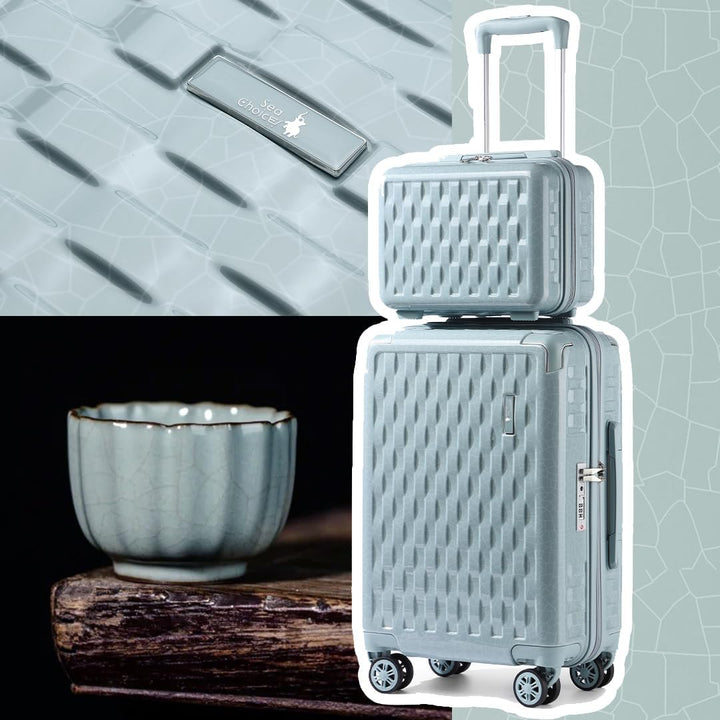 Sea choice Handgepäck Koffer Trolley Kofferset 2 Teilig Kabinengepäck mit Kosmetiktasche Eckenschutz