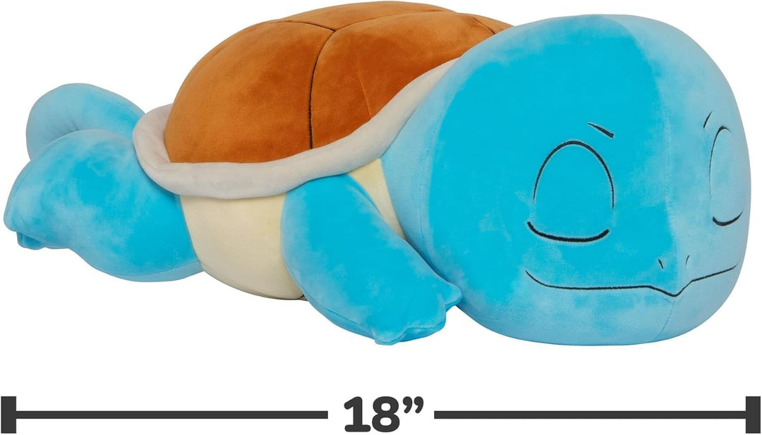 Pokémon PKW4320-45cm Schlafendes Plüsch - Schiggy, offizielles Plüsch Squirtle, Squirtle
