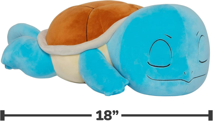 Pokémon PKW4320-45cm Schlafendes Plüsch - Schiggy, offizielles Plüsch Squirtle, Squirtle