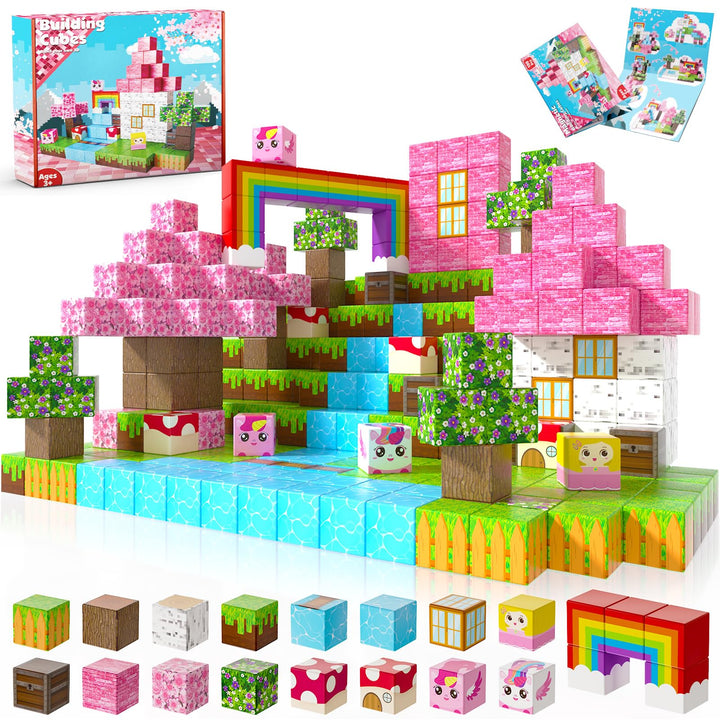 Annexfun Magnetische Bausteine Magnetische Bauwelt Baue Mine traumhafte Einhorn Magnet Welt 100 Stüc