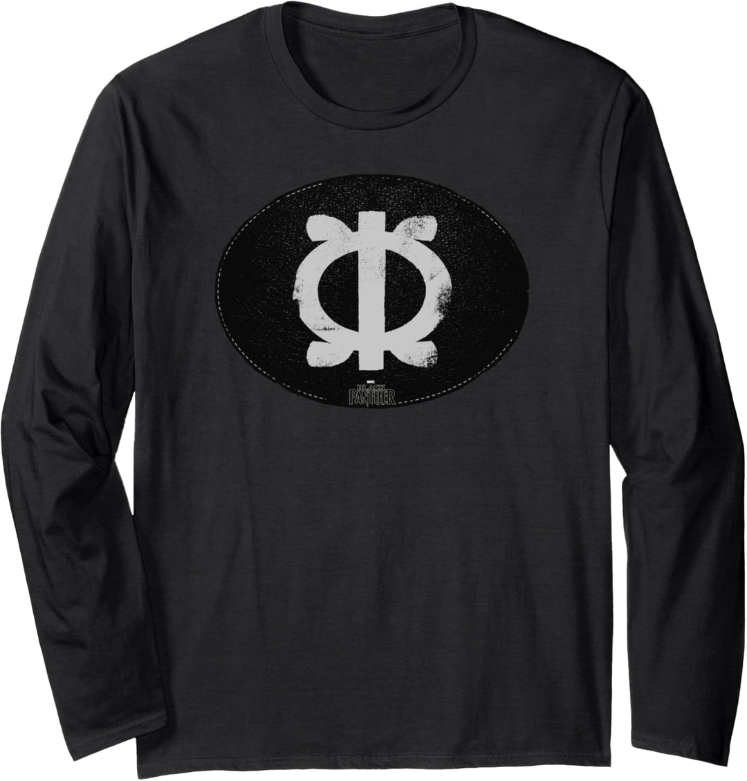 Marvel Black Panther Wakanda Faux Patch Logo Langarmshirt