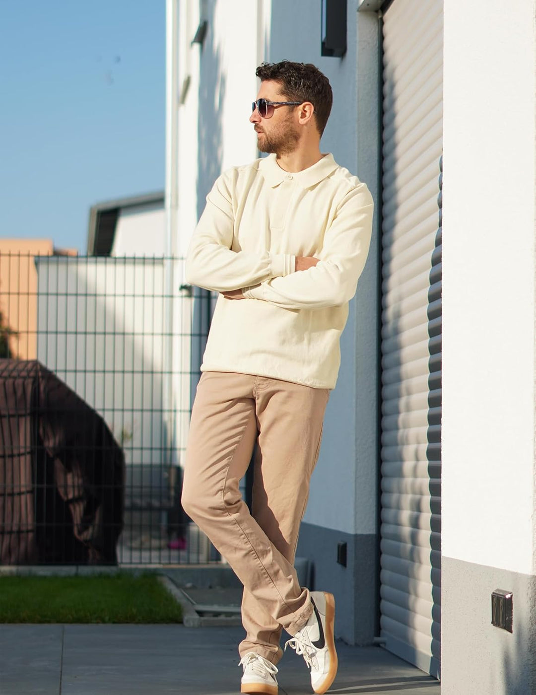 COOFANDY Herren Pullover Mit Polokragen Strick Polo Pullover Langarmshirt Strickpullover Männer Pull