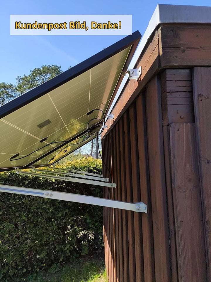 Solarmodul Dachhalterung Montage Balkongeländer, Befestigung Aufständerung, 0-60° Verstellbar Flachd