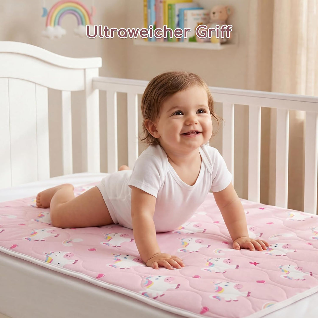 2er-Pack Bettunterlage Wasserdicht Kinder, Waschbar PIPI Unterlage Bett Kinder, Betteinlage Inkontin